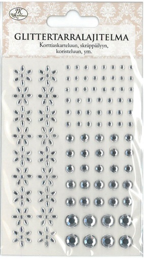 [1959] Rhinestone sticker assortment flowers/pearls clear