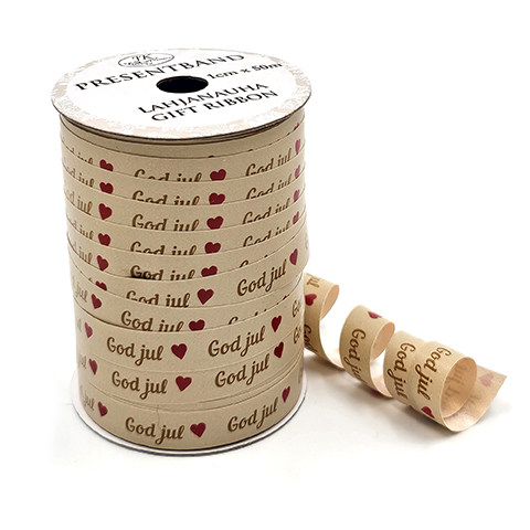 [3979] Presentband 1cm x 50m God jul natur