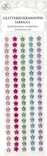 [1968] Rhinestone sticker ribbon Flower pastel             