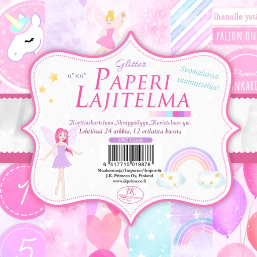 [1987] Paper assortment 6x6 Candy Glitter