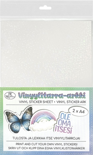 [2391] Vinyylitarra A4 hologrammi piste valkoinen 2ark