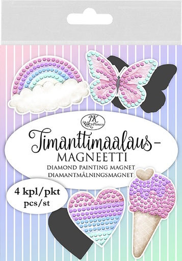 [2021] Timanttimaalausmagneetti Lila/pinkki 4kpl