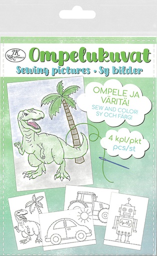 [2215] Ompelukuvat A5 Hahmot ja ajoneuvot 4kpl