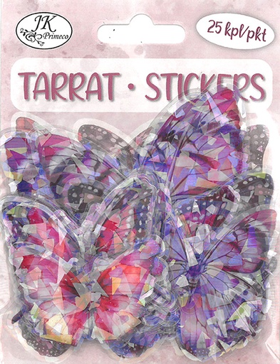 [4264] Tarra Perhoset pinkki hologrammi 25kpl