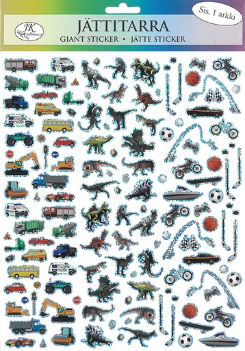 [5132] Giant sticker Cars and dinosaurs mini