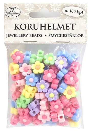 [7118] Jewellery beads Flower pastel 100pcs