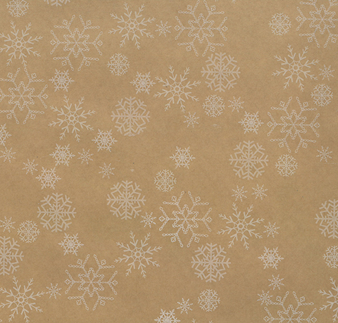 [2058] Gift wrapping paper natural 70cm x 5m Snowflake white