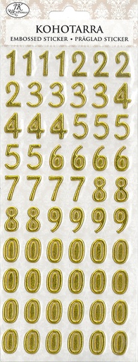 [8976] Embossed sticker Numbers gold