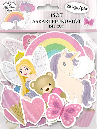 [3015] Isot askartelukuviot Lila/pinkki 25kpl