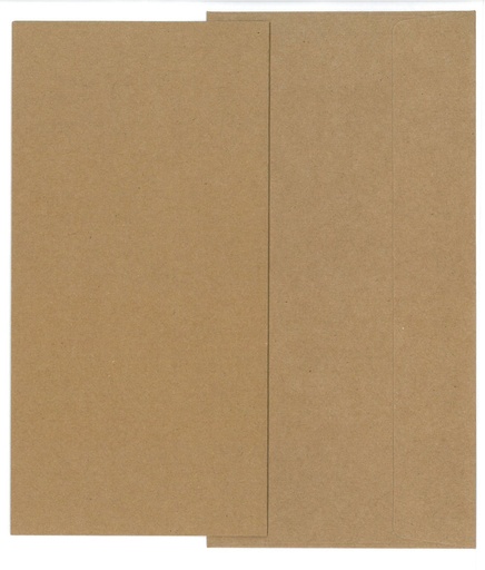 [2096] Folded card + envelope long recycled brown 5pcs+5pcs