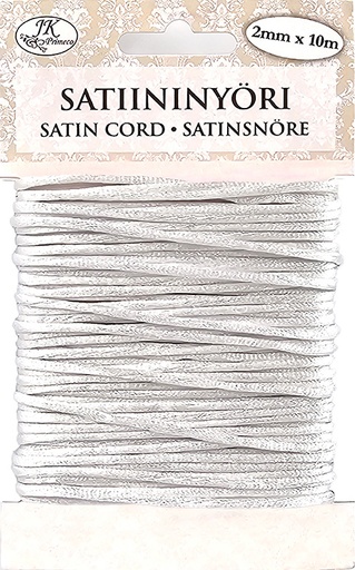 [3746] Satiininyöri 2mm x 10m valkoinen