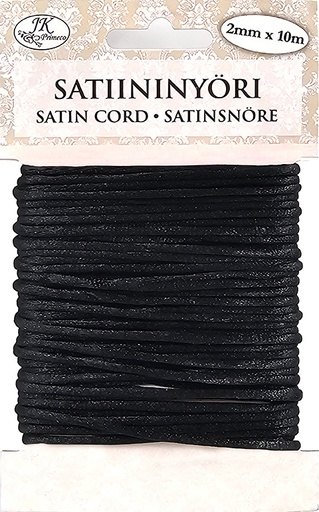 [3747] Satiininyöri 2mm x 10m musta 