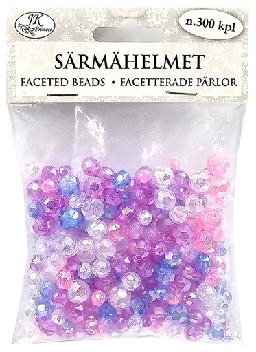 [7125] Faceted beads shiny blue/lilac 300pcs