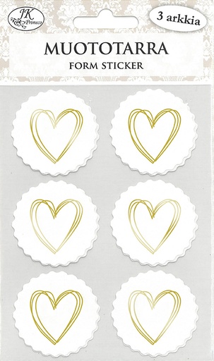 [8948] Form sticker Heart gold 3 sheets