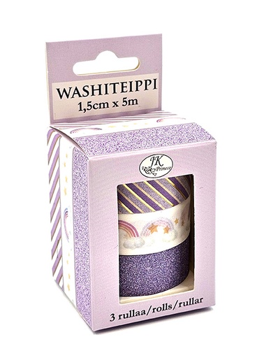 [9203] Washi tape 1.5cm x 5m lilac 3pcs
