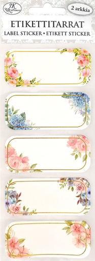 [4183] Label sticker narrow Flowers 2 sheets