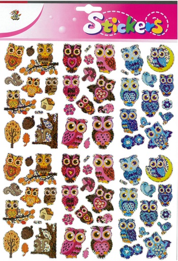 [2126] Giant sticker Owls
