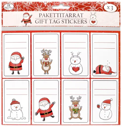 [3312] Gift tag sticker Christmas characters hologrammi 3 sheets