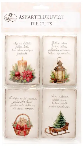 [3364] Die cuts Joulukuvat ja -tekstit nostalgia