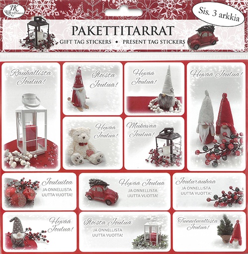 [2167] Gift tag sticker Deco punainen 3pcs
