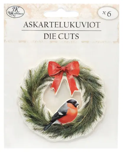 [3467] Die cuts Bullfinch wreath 6pcs
