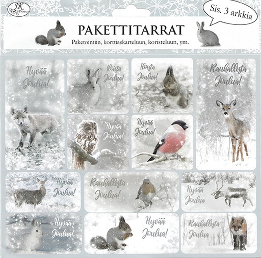 [2169] Gift tag sticker Metsäneläimet 3pcs