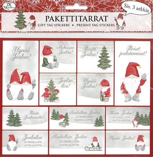 [2171] Gift tag sticker Tontut 3pcs