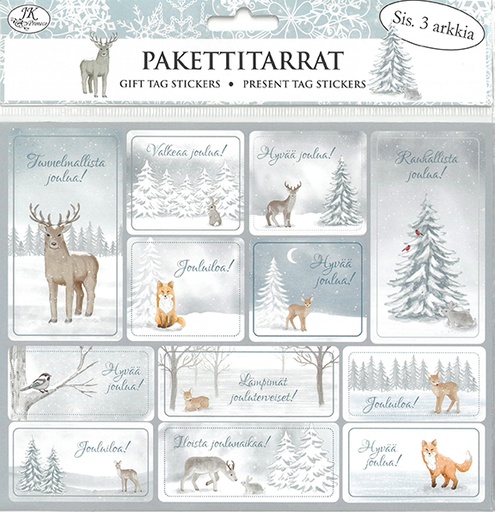 [2172] Gift tag sticker Talvimetsä 3pcs