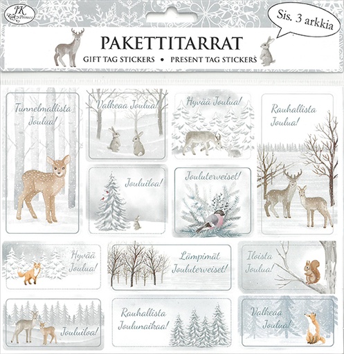 [2172] Gift tag sticker Talvimetsä 3pcs