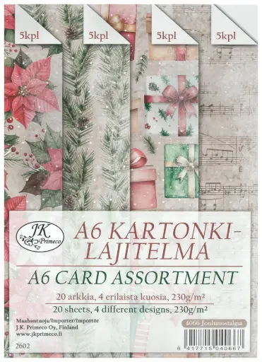 [4066] Kartonkilajitelma A6 Joulunostalgia 20ark