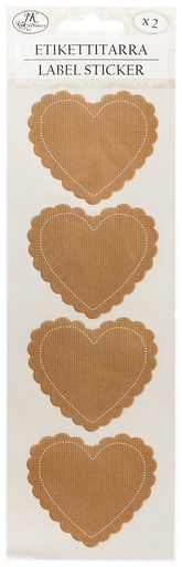 [4168] Label sticker long Heart brown 2 sheets