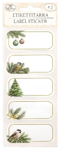 [4184] Label sticker narrow Twigs green 2 sheets