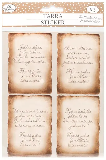 [4281] Sticker Joulutoivotukset ruskea 3 sheets