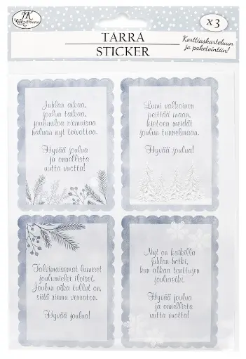 [4282] Sticker Joulutoivotukset sininen 3 sheets