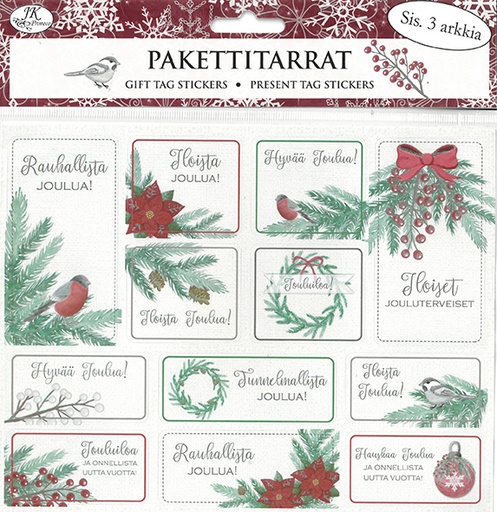 [2177] Gift tag sticker Havut ja marjat 3pcs
