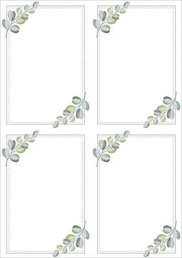 [2272] Decorative paper A4 Eucalyptus frame 5pcs