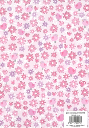 [2279] Design card A4 Flowers and birds 5pcs