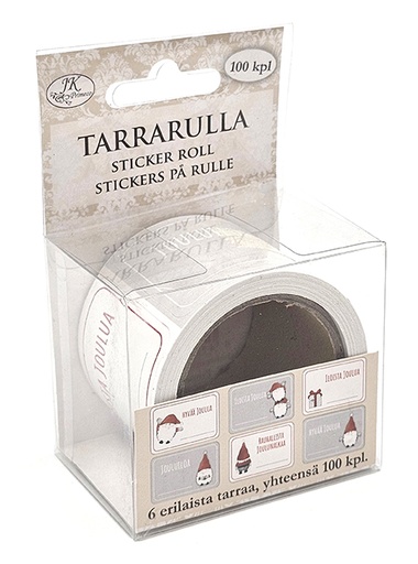 [2370] Sticker roll Joulutekstit tonttu 100pcs