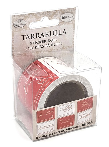 [2371] Sticker roll Joulutekstit punavalkoinen 100pcs