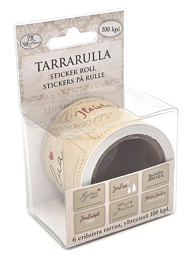 [2372] Sticker roll Joulutekstit ruskea 100pcs