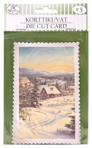 [4712] Korttikuva Talvimaisema postimerkki 5kpl
