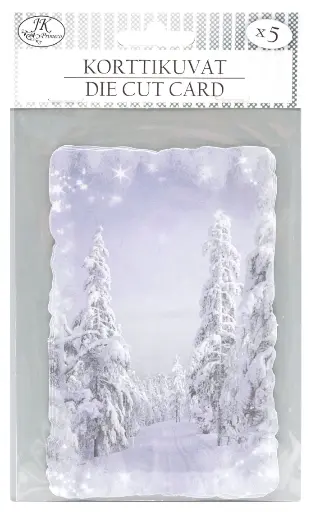 [4713] Die cut card Christmas landscape blue 5pcs