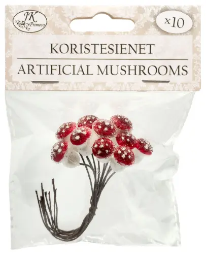[4881] Artificial mushrooms Fly agaric with frost small 10pcs