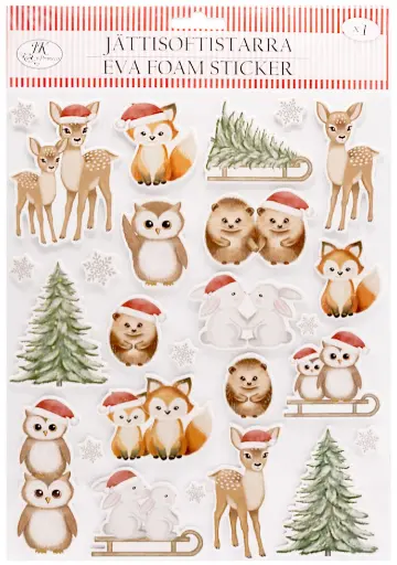 [5152] Giant eva foam sticker Forest animals Christmas