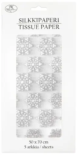 [6810] Silkkipaperi Lumihiutale hopea 5ark