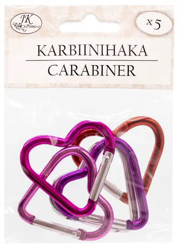 [6856] Carabiner Heart pink assortment 5pcs