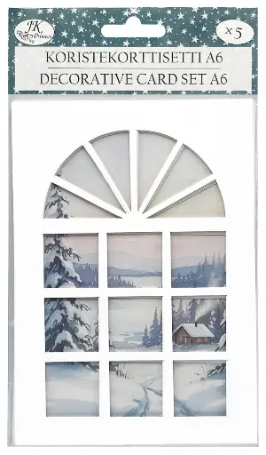 [7040] Decorative card set A6 Winter scenery 5pcs