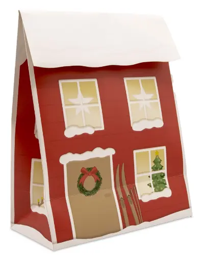 [7343] Gift bag with velcro closure M House red