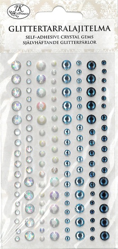 [2455] Rhinestone sticker assortment blue/silver 