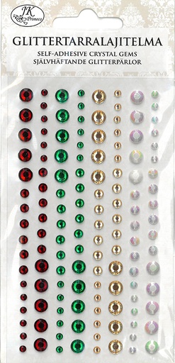 [2456] Rhinestone sticker assortment red/green